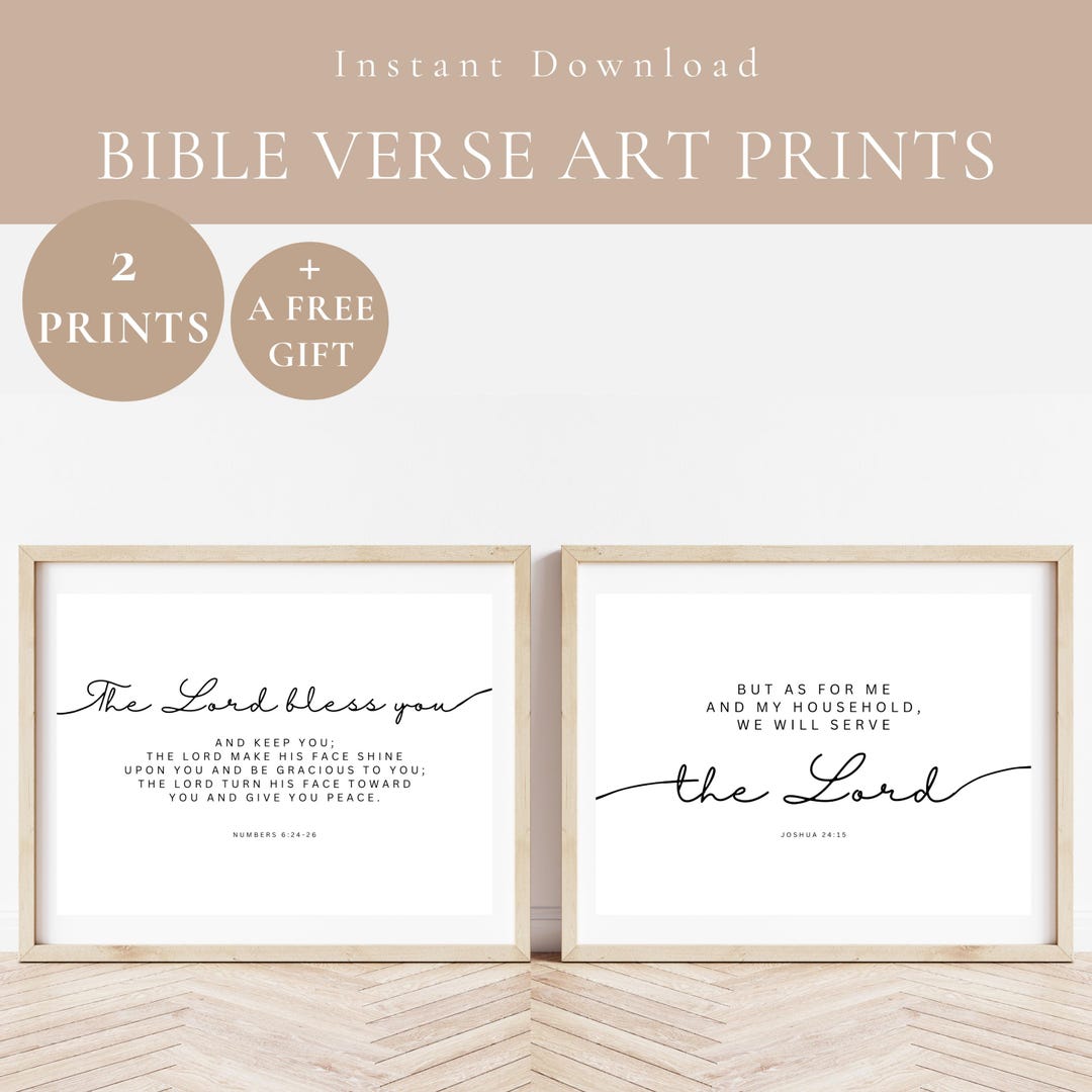 Modern Christian Bible Verse Wall Art Printables Set of 2-popular Bible ...