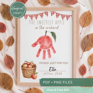 Apple Handprint Craft Template Printable-The Sweetest Apple In The Orchard-Autumn Field Trip Painting Activity-2026 Fall Memory Keepsake