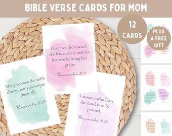 Bible Verse Cards for Mom Printable-pastel Watercolor Design