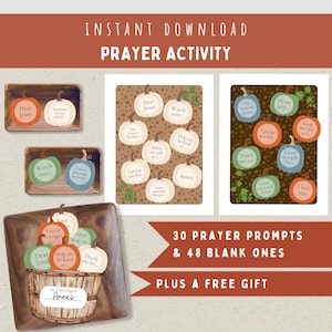 Kids Fall Pumpkin Patch Prayer Activity Printable-Christian Sunday School Praying Lesson-How To Pray-Autumn Blessings
