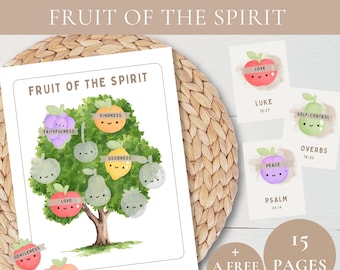 Fruit Of The Spirit Game & Flashcards Printables-Galatians Bible Verse Religious Game-Christian Homeschool Preschool-Fun Summer VBS Craft
