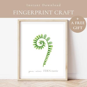 Sie sind FERN-tastic Farn Pflanze Fingerabdruck Kid Craft Druckbare Zimmerpflanze Handabdruck Druck-VBS Lehrer Wertschätzung Geschenk-I Love You Gedicht
