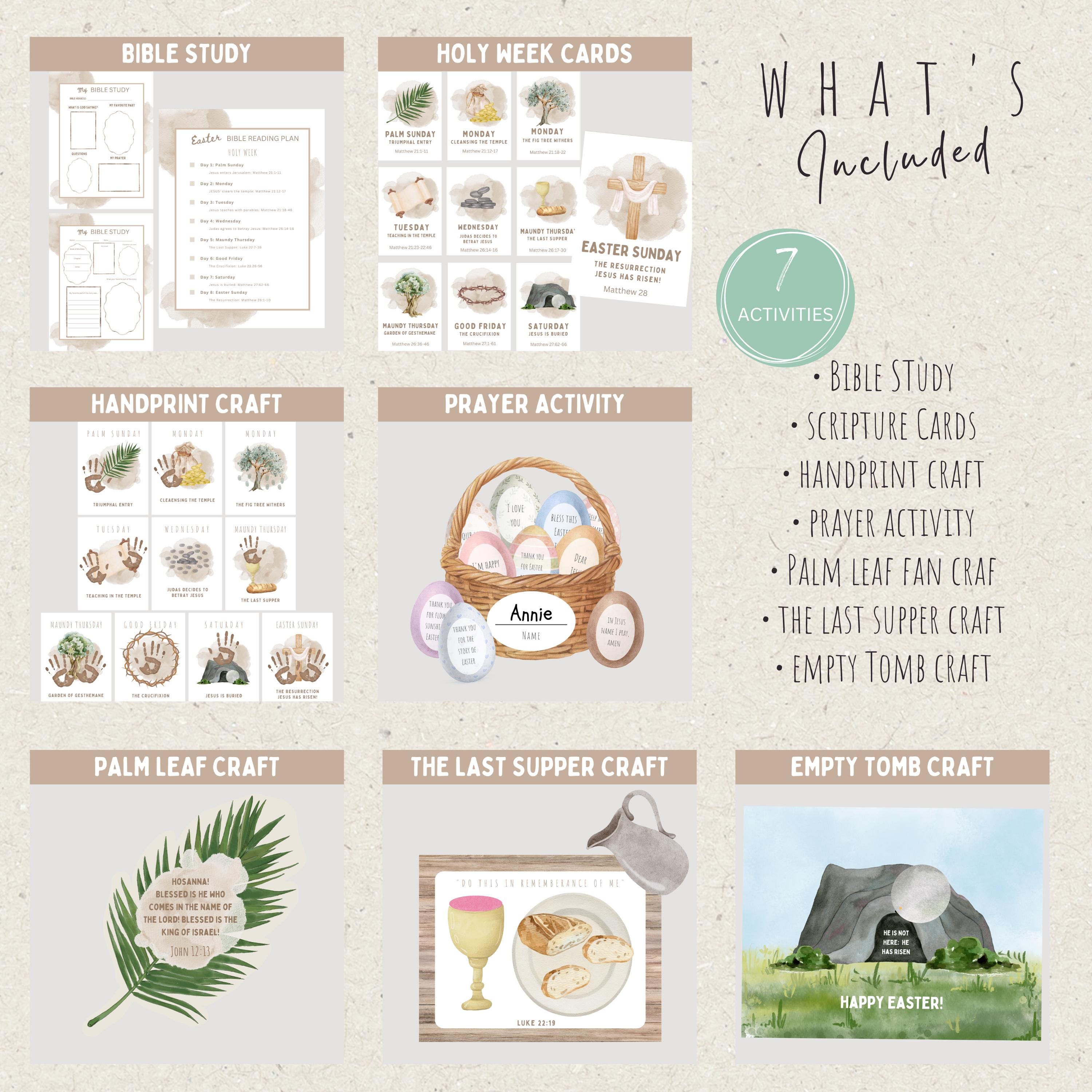 Christian Easter Activity Mega Bundle-holy Week Scripture Cards & Bible ...