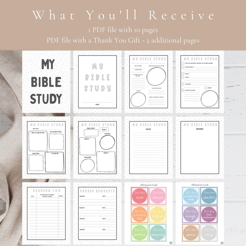 Kids Bible Study Printable Gray Polka Dot-christian Childrens Journal ...