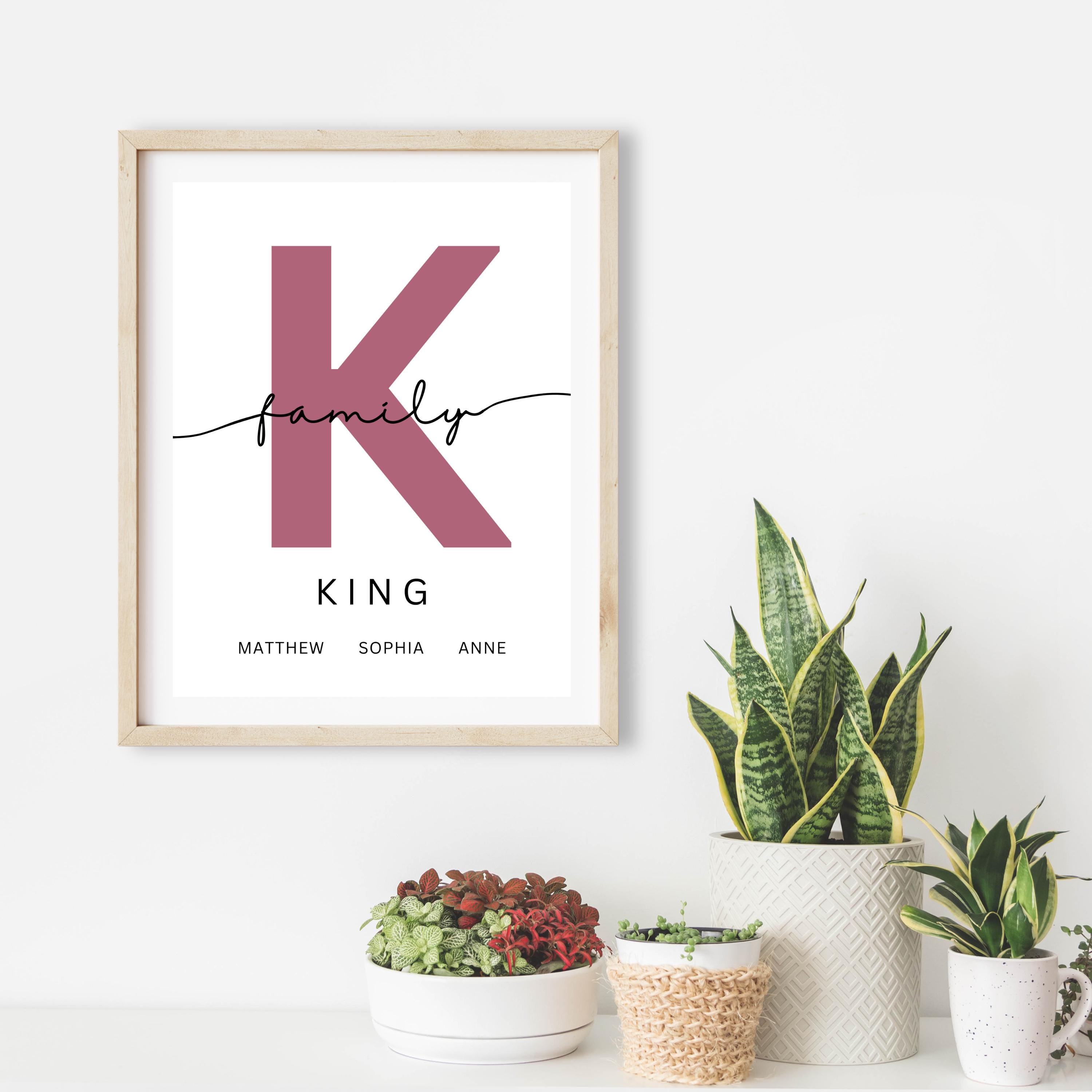 Custom Family Last Name Sign Printable-customized Last Initial Art ...