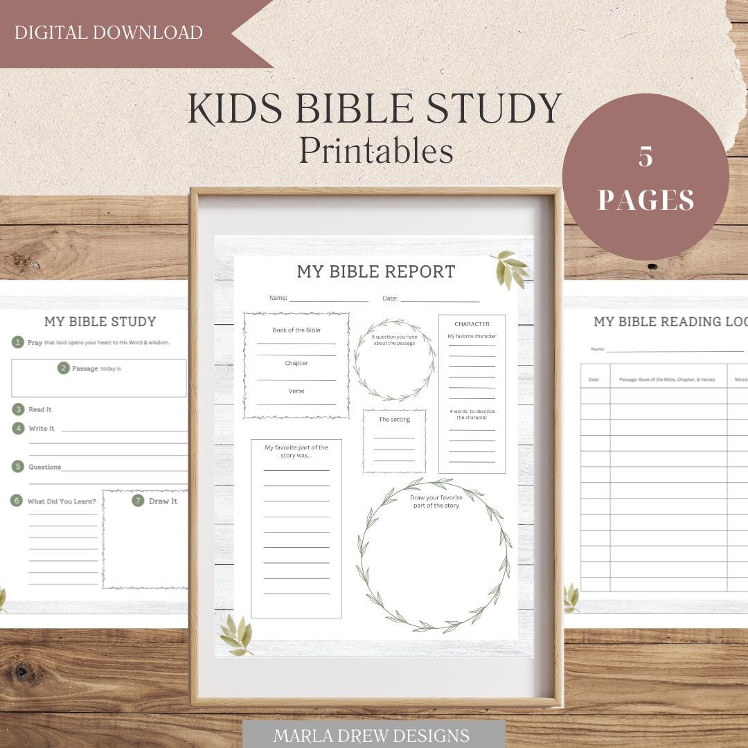 Kids Bible Study Printable Christian Journal Homeschool Daily Routine ...