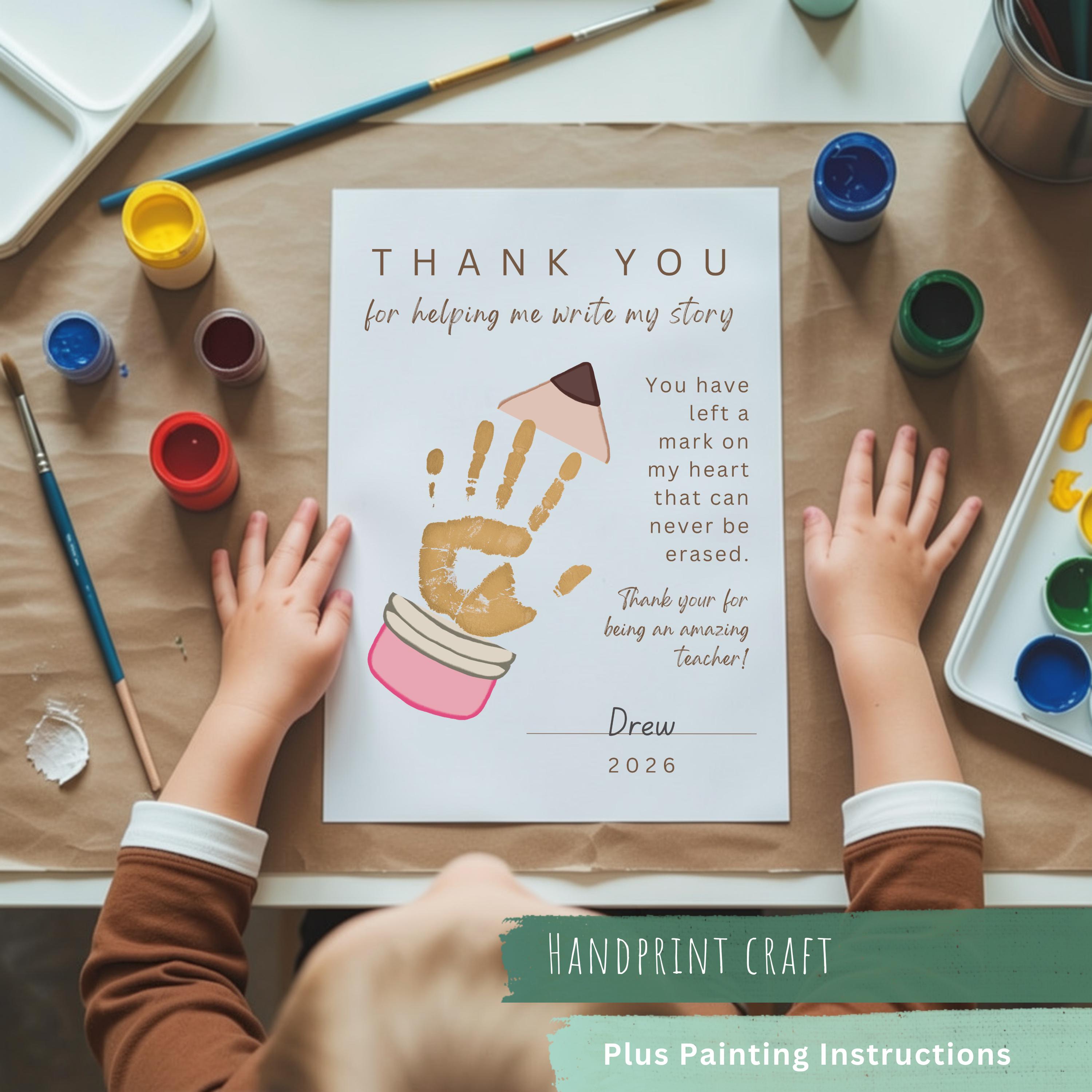 Teacher Appreciation Gift Bundle Printable-pencil Handprint Craft ...