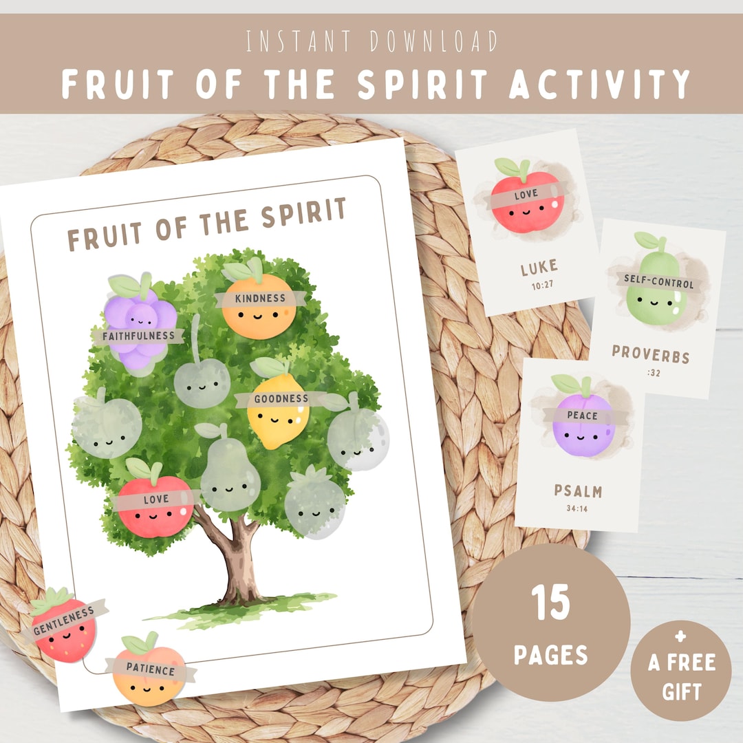 Fruit of the Spirit Tree Craft Printable-galatians Bible Verse ...