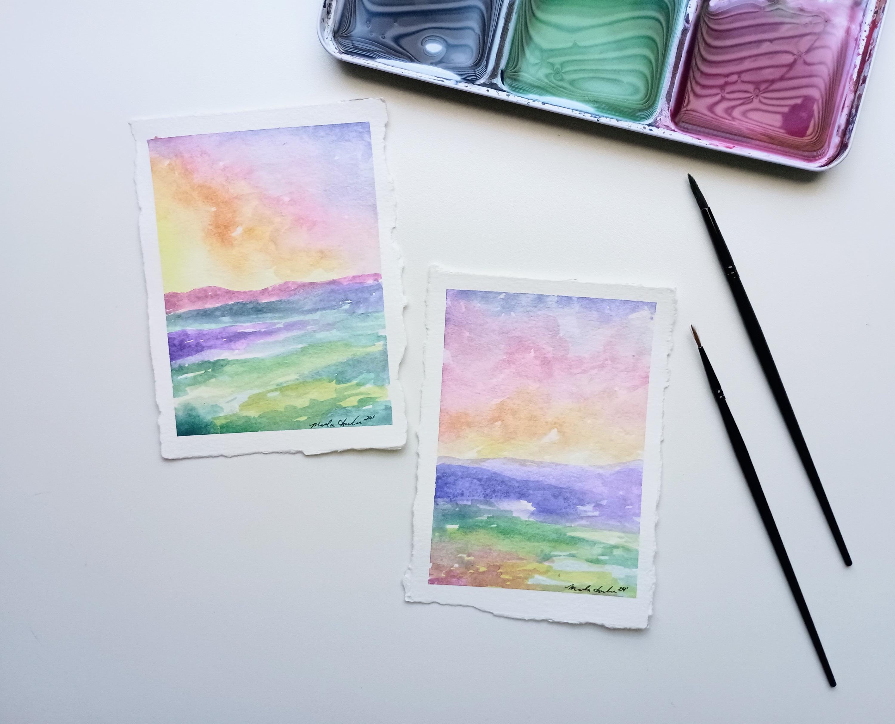 Bright Colorful Abstract Morning Sunrise Wild Flower Meadow