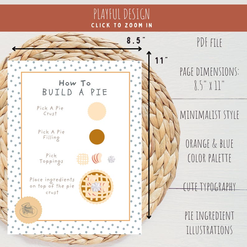 Build A Pie Sequencing Activity Printable-bakery Pretend Dramatic Play ...