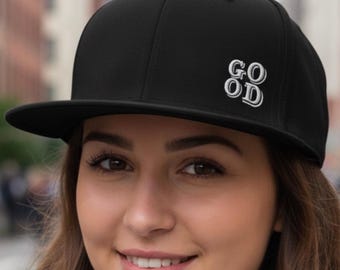 GOOD Embroidered Baseball Hat - Snapback Off Center Embroidery - Understated Elegance Exclusive Release