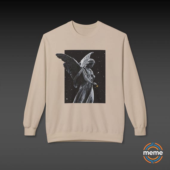 Guardian Angel Sweatshirt - Soft Style Fabric Guardian Crewneck Pullover - Divine Protection Clothing