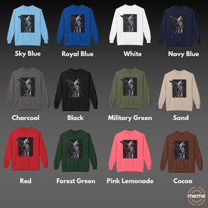 Guardian Angel Sweatshirt Soft Style Crewneck Pullover Color Chart Memeorable Apparel Los Angeles