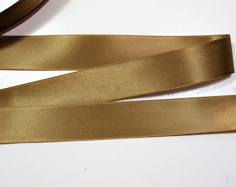 Gold Ribbon, Schiff Double-Faced Antique Gold Satin Ribbon 7/8 Inch Wide x 20 yards, 1225