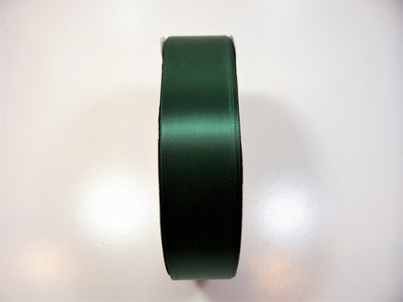 Green Ribbon, Evergreen Single-face Satin Ribbon 1 1/2 Inches Wide