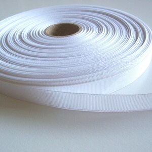 White Ribbon, White Grosgrain Ribbon 5/8 Inch Wide X 10 Yards, Offray ...
