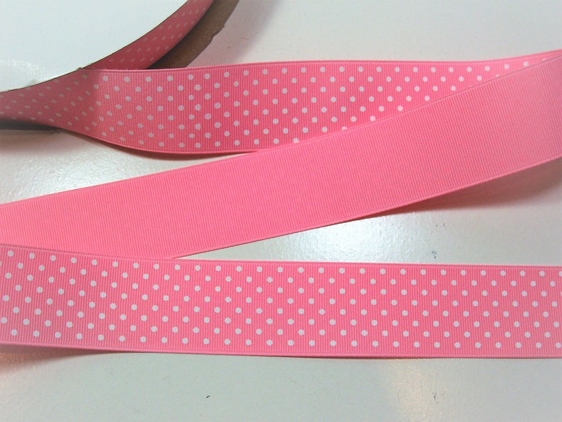 Light Pink Ribbon Baby Pink Confetti Dot Grosgrain Ribbon 1 Etsy