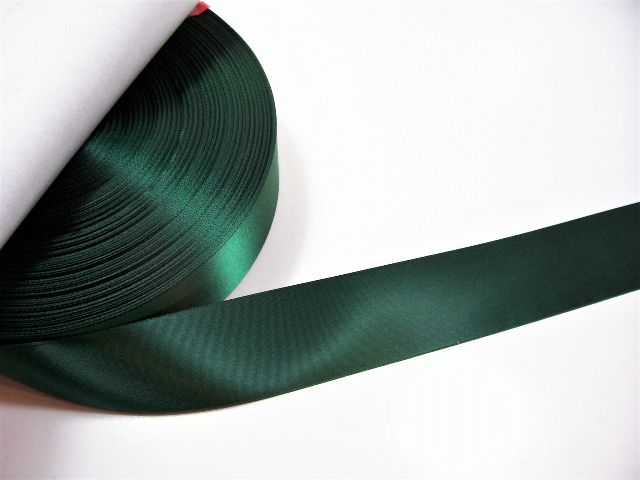 Green Ribbon, Evergreen Single-face Satin Ribbon 1 1/2 Inches Wide X 10  Yards, Schiff Ribbon, 393 