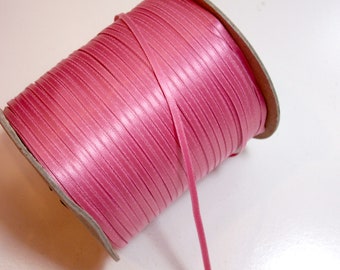 Pink Ribbon, Double-Face Dusty Rose Pink Satin Ribbon 1/8 inch wide x 20 yards, Schiff Nylon Ribbon, 1187