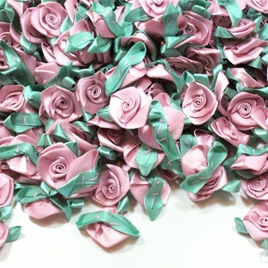 Pink Roses, Pink Flower Appliques, Offray Flat Ribbon Rose Satin ...