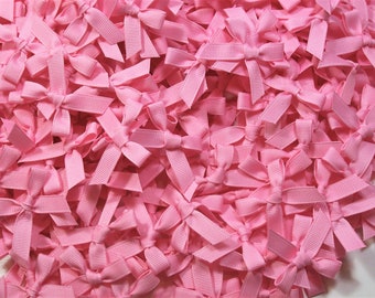 Pink Bows, Pink Grosgrain Bow Appliques, Offray Pink Grosgrain Bows X 20 pieces, 1161