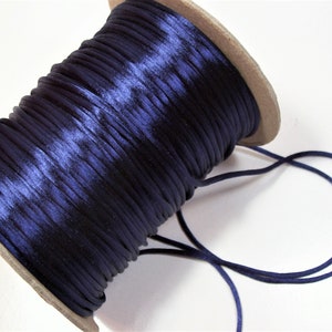 Navy Blauer Cord, dunkelblauer Satin Cord Nähen Borte 1/8 Zoll x 20 Meter, Bin 8