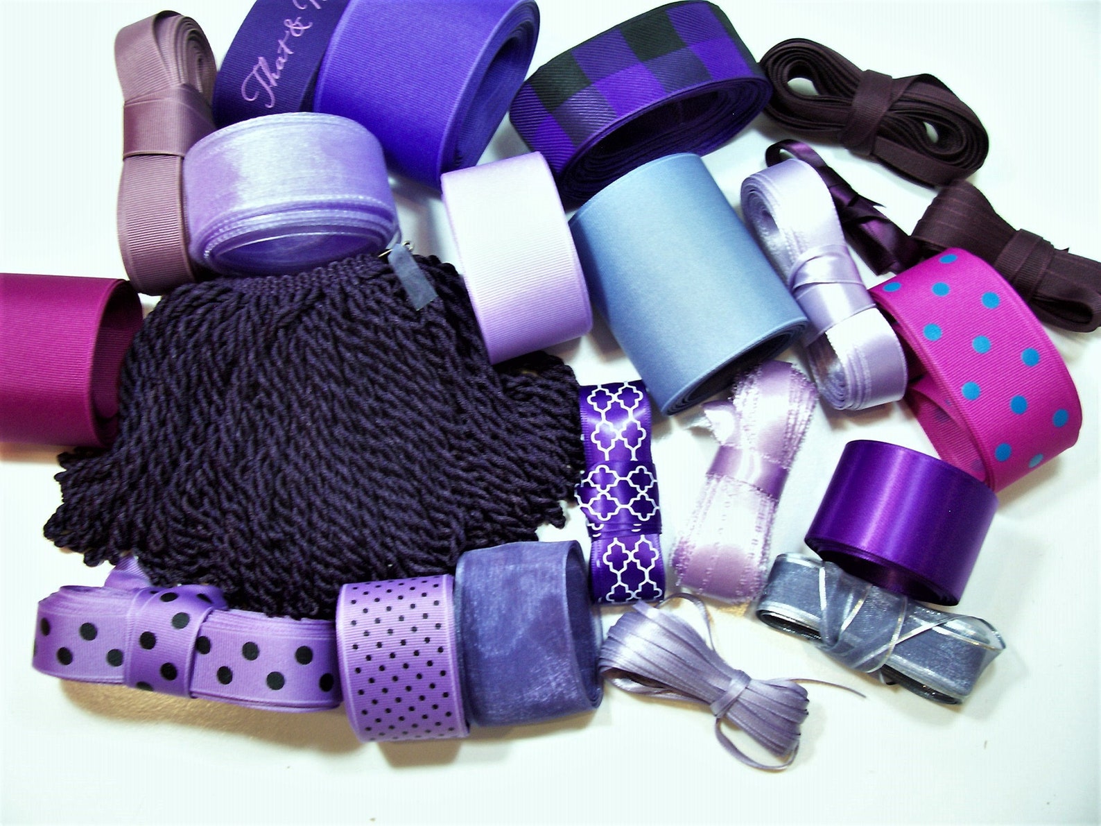 Purple Ribbon Scraps Bag of Assorted Ribbon and Trim Scraps X Etsy