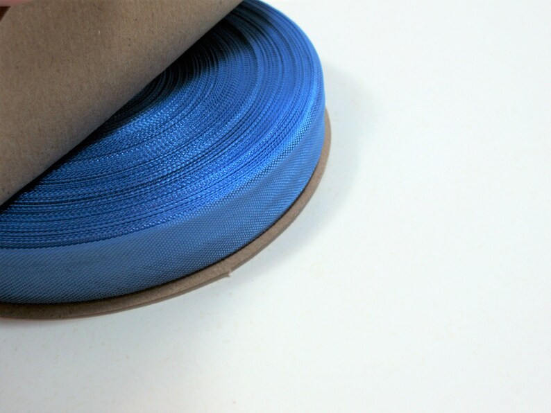 Hug Snug Blue Rayon Seam Binding 12 inch wide x 100 yards Blue Seam Binding Danube Blue Ribbon