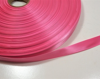 Pink Ribbon, Rose Pink Single-Face Satin Ribbon 5/8 inch wide x 10 yards, 750