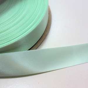 Mint Green Ribbon, Single-Faced Ice Mint Green Satin Ribbon 7/8 Inch Wide x 10 yards, Bin 32