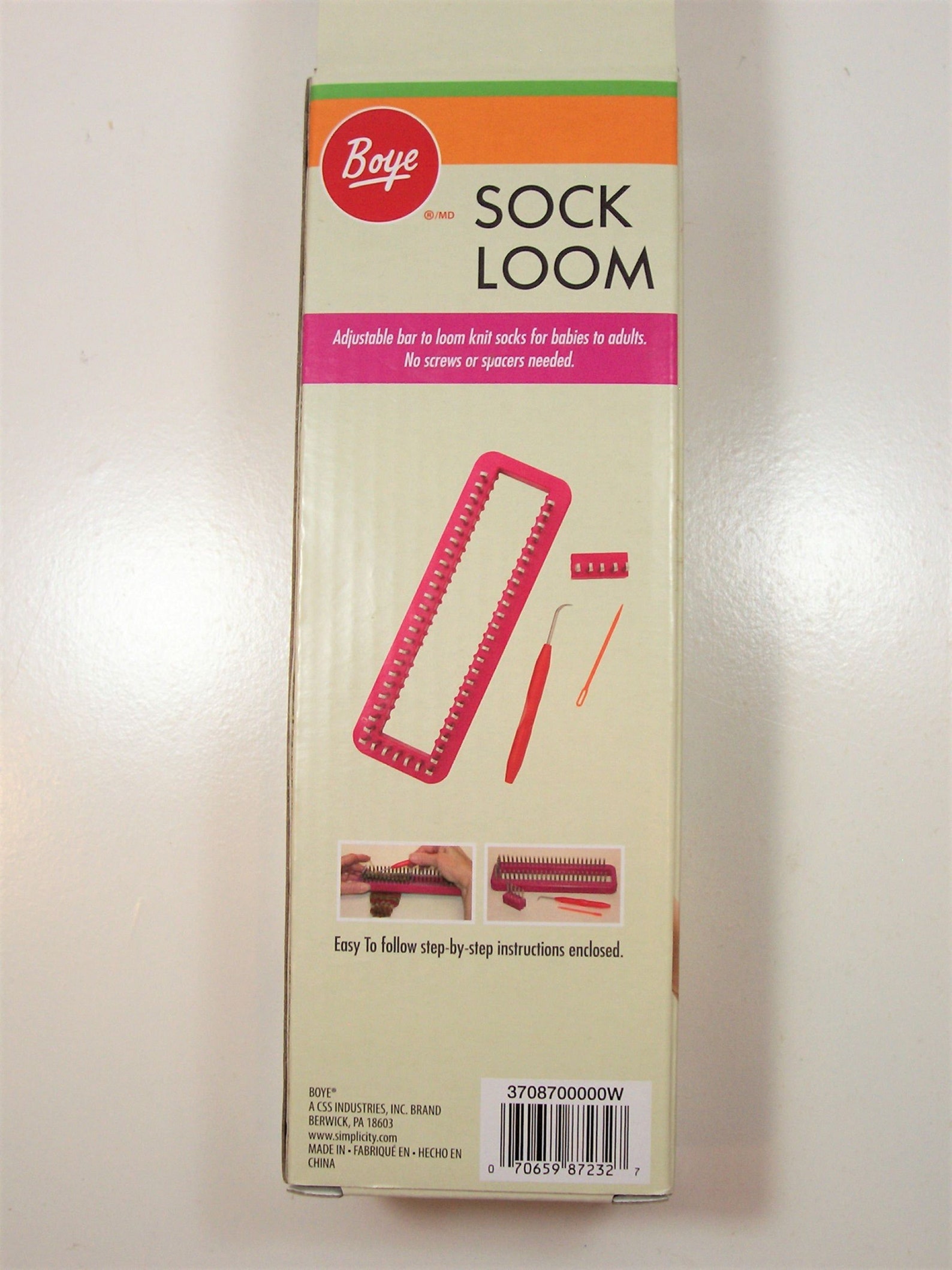 Boye Sock Loom 4 Piece Set 60 Pin Adjustable Loom 1 Hook 1 Etsy