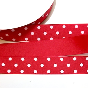 Rot-weiss gepunktetes Ripsband, 3 cm breit, 9 Meter, Bin 42