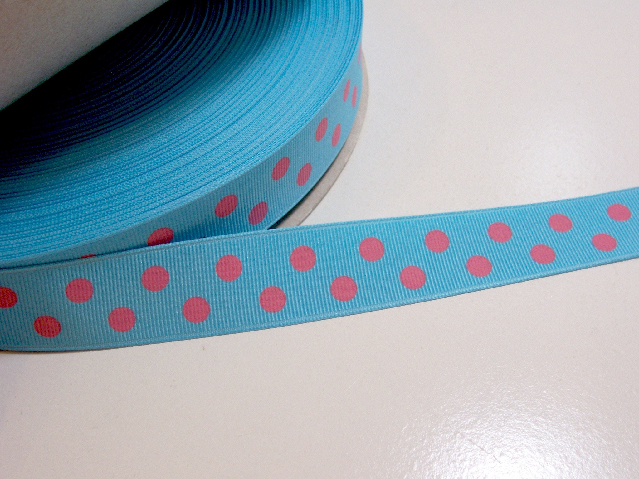 Brown with White Polka Dot Grosgrain Ribbon 7/8 inch wide x 10 yards Schiff Brown with White Polka Dot Grosgrain Ribbon 7/8 inch wide x 10 yards Schiff