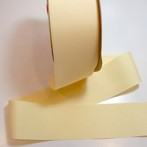 Wide Yellow Beige Ribbon, Offray Wheat Grosgrain Ribbon 2 1/4 inches wide x 3 yards, Bin 16