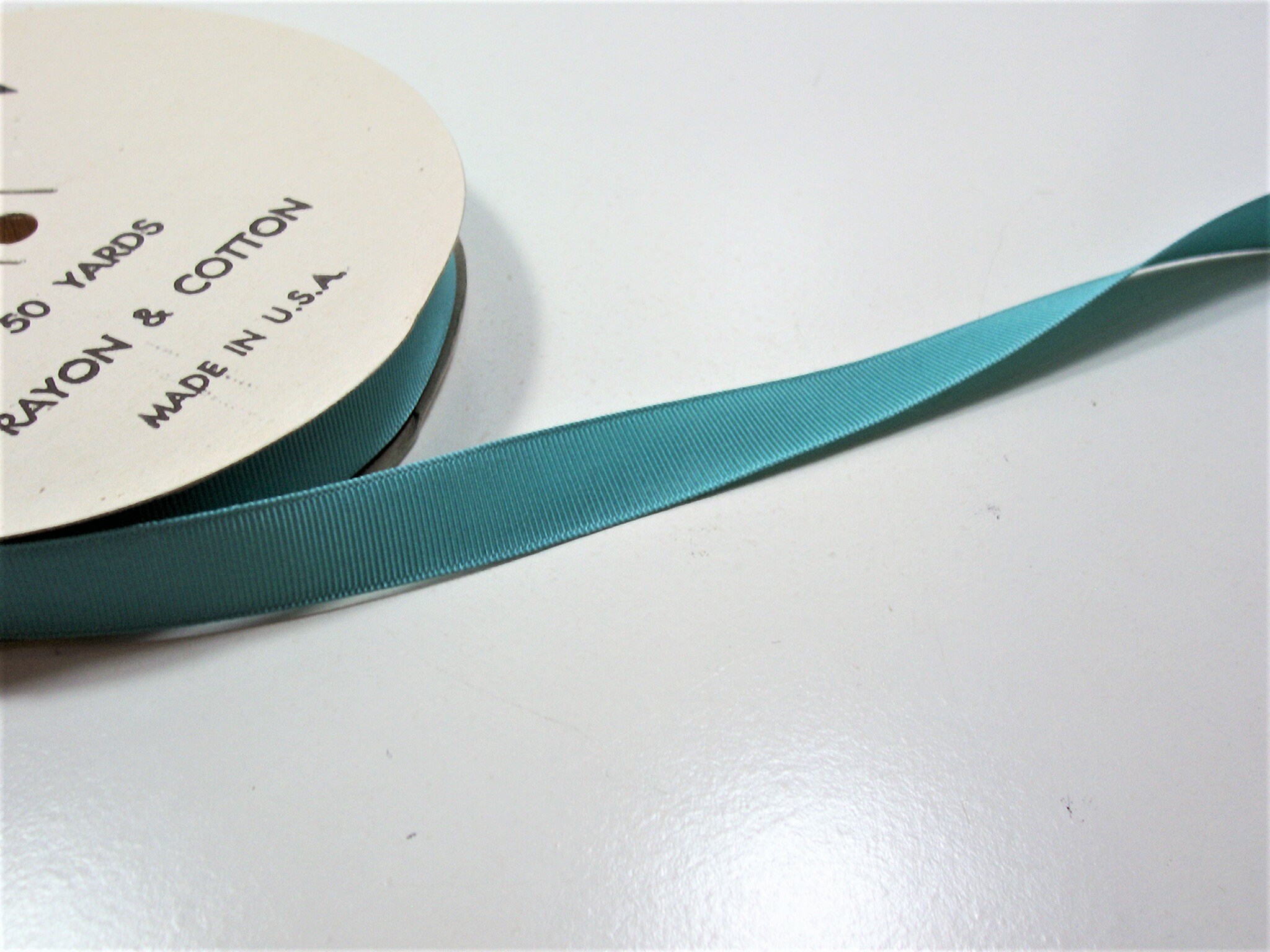 Turquoise Ribbed Ribbon Turquoise Ribbon, Turquoise Rayon Cotton Grosgrain Ribbon 3/8 Inch Wide ...