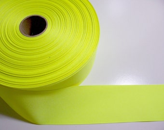 Wide Yellow Ribbon, Fluorescent Yellow Grosgrain Ribbon 2 3/8 inches wide x 10 yards, 532