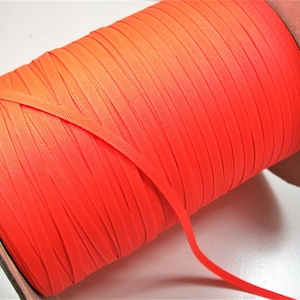 Neon-Orange-Band, Fluoreszierendes-Orange-Ripsband-1/4 Zoll breit x 10 Meter, Bin 18