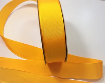 Yellow Ribbon, Yellow Gold Grosgrain Ribbon 1 1/2 inches wide x 5 yards, Rayon Cotton Blend, SECOND QUALITY FLAWED, 277