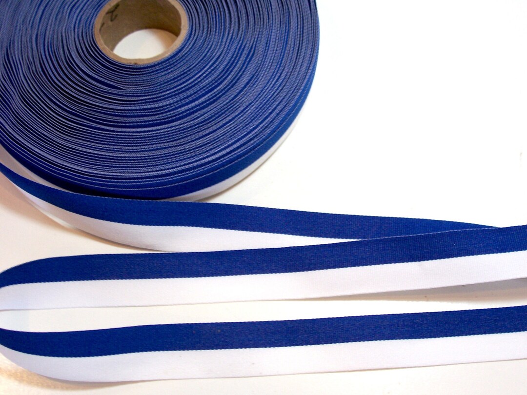 Striped Ribbon, Royal Blue and White Stripe Grosgrain Ribbon 7/8 Inch ...