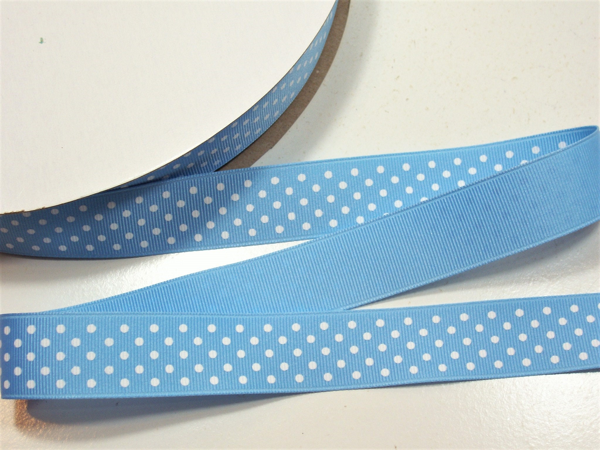 1 YARD 5/8 INCH TEAL AND ORANGE GROSGRAIN POLKA DOT RIBBON 1 YARD 5/8 INCH TEAL AND ORANGE GROSGRAIN POLKA DOT RIBBON