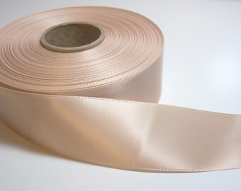 Champagne Satin Ribbon, Offray Chardonnay Double-Face Satin Ribbon 1 1/2 Inches Wide x 10 yards, SECOND QUALITY FLAWED, 334