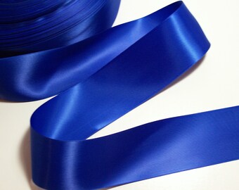 Blue Ribbon, Single-Face Royal Blue Satin Ribbon 2 1/4 inches wide x 10 yards, Offray Ribbon, 556