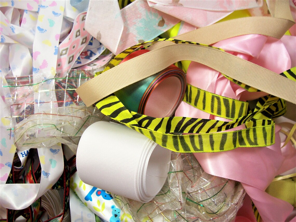 Ribbon Scraps Bag of Assorted Ribbon and Trim Scraps X 1 Etsy