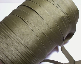 Green Ribbon, Soft Olive Grosgrain Ribbon 7/8 inch wide x 10 yards, SECOND QUALITY FLAWED, 1010