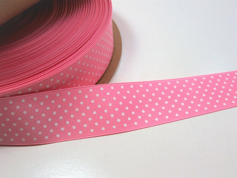 Light Pink Ribbon Baby Pink Confetti Dot Grosgrain Ribbon 1 Etsy