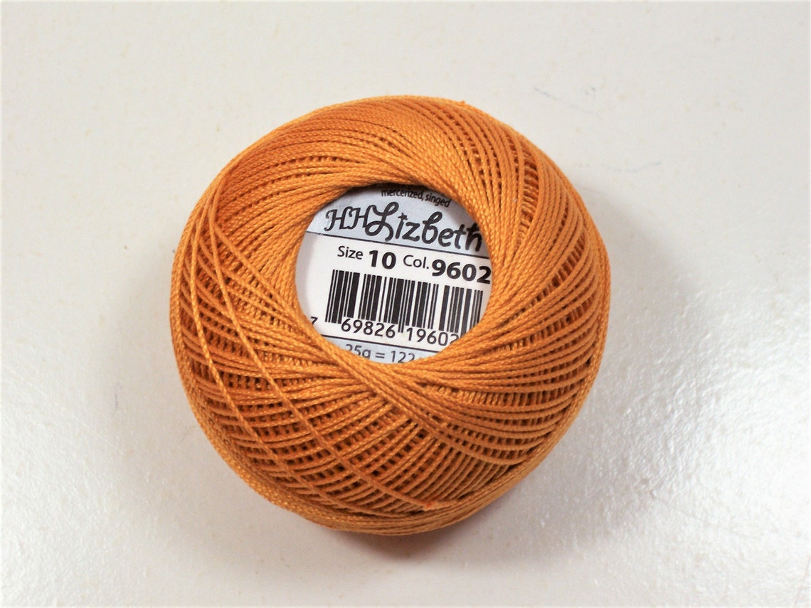 Orange Tatting Thread Lizbeth Cotton Crochet Thread Golden Etsy