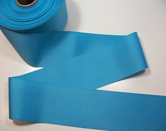 Wide Blue Ribbon, Turquoise Blue Grosgrain Ribbon 3 inches wide x 6 yards, Cheer Bow, 794