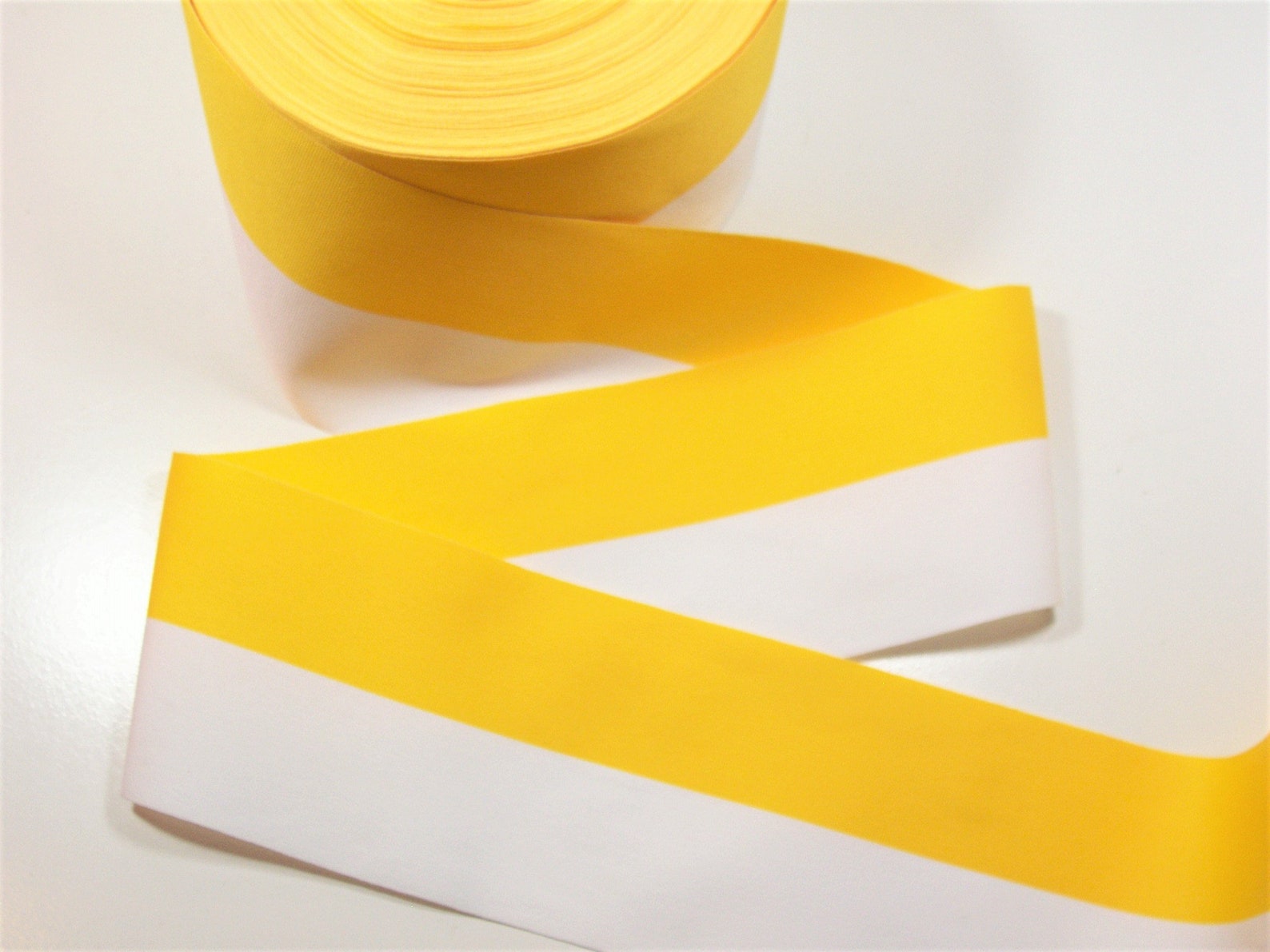 Extra Wide Ribbon Yellow and White Stripe Grosgrain Ribbon 4 Etsy