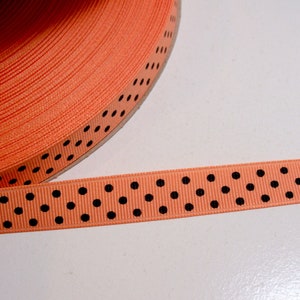 Orange & Schwarz Konfetti Dot Ripsband: 5/8 Zoll, 10 Meter, Bin 61