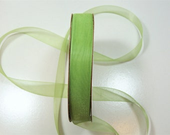 Green Ribbon, Offray Lady Chiffon Kiwi Green Organza Ribbon 7/8 inch wide x 10 yards, 424